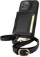 Smartish iPhone 12 Pro Max Crossbody Case for Women  Dancing Queen PurseClutch with Detachable Strap  Card Holder  Stiletto BlackGold
