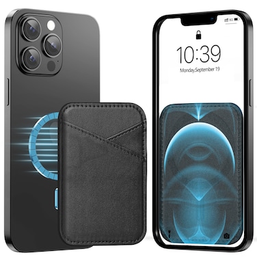 Miroddi for MagSafe Wallet Leather Magnetic Wallet Card Holder for iPhone 1615141312 Series 012 Invisible UltraThin Magnetic Phone Wallet 2 Independent Card Slot RFID Blocking Black