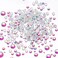 Dowarm 2650 Pieces Glass Flat Back Crystal Rhinestones 6 Sizes 15mm 2mm 28mm 4mm 48mm 65mm Glue Fix Flatback Crystals for Crafts Nail Face Art Clothes Jewelry Transparent Clear AB