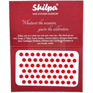 Shilpa RED Bindi Tattoo Sticker Kumkum Total 300 Bindi  Size 7 60 x 5 Strips Bindi Diameter 4 mm