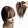 Anemone Jewelry Fringe Human Hair Toppers Clip In Lace Base Hairpieces For Women Mid Part Straight 3D Hair Bangs Cover Grey Hair Loss Brown