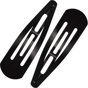 WILLBOND 30 Pieces 31 Inch Large Metal Snap Hair Clips No Slip Hair Barrettes Girls Women Hair Accessories Black