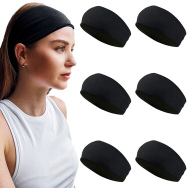 Styla Hair 6 Pack Headbands Solid Black