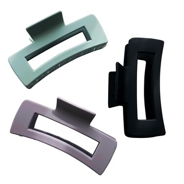 Nalodu Hair Claw Clips Large 4 Inch Matte No Slip Big Rectangle Jaw Clip 3 Colors for Thick Hair Women 3 Pack