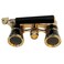 Opera Glasses Black with Gold Trim w BuiltIn Extendable Handle plus Coaster