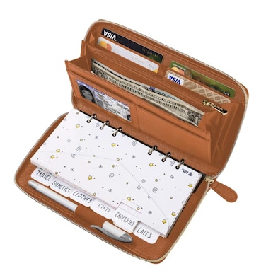 Cash Envelope Wallet Brown All in One Budget System RFID Blocking with 12x Tabbed Cash Envelopes 12x Monthly Budget Cards1x Yearly Budget Planner Sheet Complete Money Organizer Set for Cash