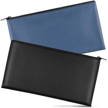 Joyberg 2 Pieces Money Bag11x61 Inch Money Bags With Zipper for Cash Bank Bag Money Pouch Money Holder for Cash Coins Cosmetics Bills Tool