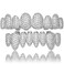 Rap HipHop Teeth Grillz Set for Halloween with Copper CZ Bling Grillz Diamond Grills for Your Teeth for Men Women 18K Gold Plated Iced Out Macro Pave Cubic Zirconia Mouth Grill with Extra Molding