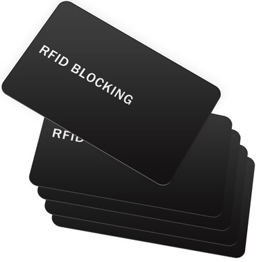 RFID Blocking Card  5 Pack Contactless NFC Credit Card ID Protection Safe Bank Card Passport Entire Wallet Purse Shield Protector Blocker Guard Pack of 5