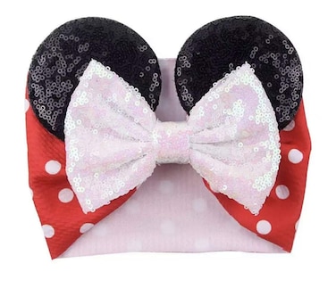 CLGIFT Minnie Ears Hairband Flexible Headband for BabiesToddlers Sequin Detail Perfect for Themed Occasions 1 Count
