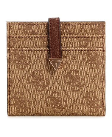 GUESS Laurel Tab Card Case Latte Logo