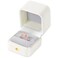 MYEBIUAI Engagement Ring Box White Square Leather Velvet Ring Bearer Box Premium Gorgeous Vintage Single Slot Ring Box for Proposal Wedding Ceremony Anniversary Gift