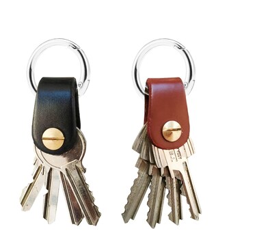 Key Organizer Key Chain 2pcs Black  Brown Mini Keychain Holder Compact Slim Key Holder for Keychain keycase Key Fob  Key Holder with 1 Inch Metal Round Carabiner Clips Keyrings Snap Hook Buckle