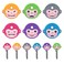 XUANYUQL 6 Pcs Key Caps Covers Cute Monkey Key Covers Fits Most Standard Keys Made for Easy Identifying Door KeysRandom ColorBlueGreenPurple Multicolor