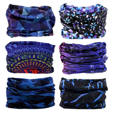 6pcs Magic Headband Face Mask Head Wrap Elastic Bandana Outdoor Headwear Sport Scarf Neck Gaiter UV Resistence for Workout