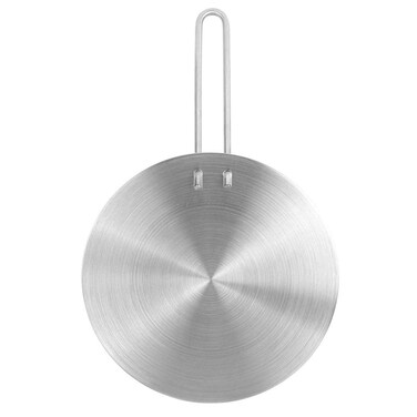 Asixxsix Heat DiffuserStainless Steel Induction Diffuser Plate with Foldable Handle for Electric Gas Stove Glass Induction Cooktop Heat Diffuser Cooking Induction Adapter Hob Ring Plate22cm