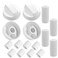 Cykemo  4 Pack White Universal Control Knobs with 12 Adapters  Replacement for Oven Stove Range Wide Application Universal Stove Knobs