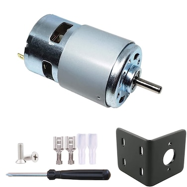 Puly 775 DC Motor DC 24V Max 20000RPM Ball Bearing Large Torque High Power Low Noise Gear Motor Electronic Component Motor with Bracket