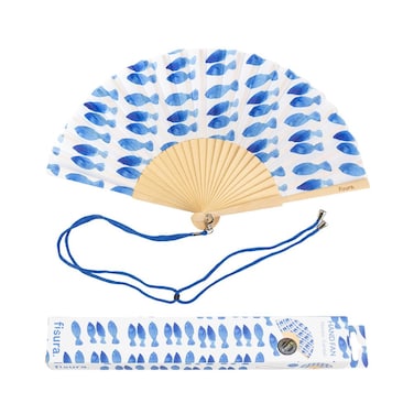 Fisura  Original Fan with Pattern Modern and Colourful Wooden Fan Gift Fan with Hanging Fan 425 x 23 cm