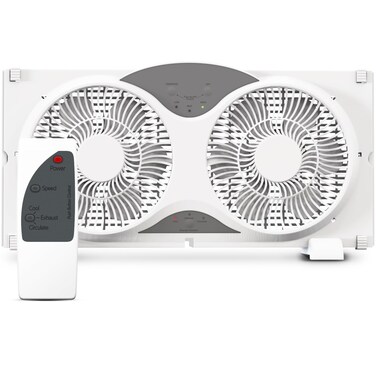 Craig Dual Window Fan with Reversible Airflow  Perfect Window Fans for Home Bedroom Exhaust  Intake Options Remote Controlled