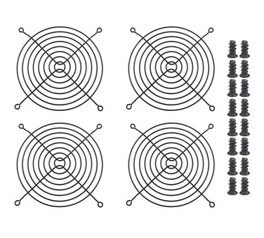 Easycargo 140mm Fan Grill 140mm Guard Black with Screws Black 140mm