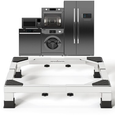 Zsytbyyds Heavy duty all steel Mini Fridge Stand Universal Stand Base Adjustable Refrigerator Stand with 4 Strong Feet Washing Machine Pedestal MultiFunctional Base for DryerLarge base