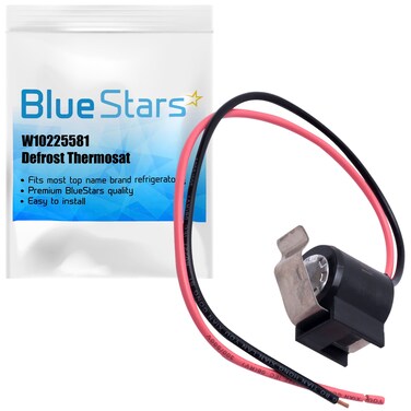 BlueStars 2024 Update W10225581 Refrigerator Bimetal Defrost Thermostat Replacement Exact Fit for Whirlpool Kenmore Replaces WPW10225581 PS11750673 AP6017375 2188824 2321799 W10260437