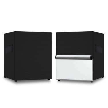 GJMZTQG Heavy Duty Outdoor Refrigerator Cover600D Waterproof UV Resistant AntiFading Outdoor Small Upright Freezers Coverwith Air Vent and HandlesBlack 22 x 23 x 34