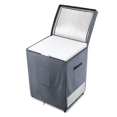 Dalema Outdoor Deep Freezer Cover Heavy Duty 600D 100 Waterproof Chest Freezer Cover Freezer Covers for Outside 50 Cubic Chest Freezer Top Can Be Opened by Zipper 25W x 22D x 335H Grey