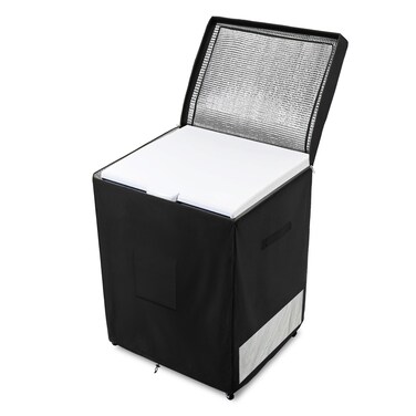 Dalema Outdoor Deep Freezer CoverHeavy Duty 600D 100 Waterproof Chest Freezer CoverInsulated Freezer Covers for Outside 50 Cubic Chest FreezerTop Can Be Opened by Zipper28W x 23D x 34HBlack