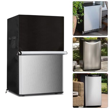 Sobana Upright Freezers CoverWaterproof Outdoor Fridge Cover with Double Zipper for 30 Cubic Compact Mini Freezer 22 W x 23 D x 34 HBlack