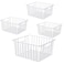 NA Freezer Wire Baskets Kitchen Storage Organizer Bins for Chest and Upright Freezer Refrigerator Dividers Containers with Handles Pearl White 4