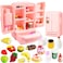 HKACSTHI Mini Dollhouse Fridge Miniature Dollhouse Refrigerator Mini Fridge Toy with Food Mini Toy Refrigerator with Ice Cubes Kids Play Kitchen Furniture Toy Set