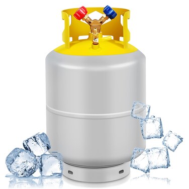 Dollate 50LB Refrigerant Recovery Tank for R12 R22 R134A R410A etc HVAC Cylinder Refrigerant Recovery Cylinder Tank 14 SAE YValve Freon Recovery Tank