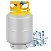FAHKNS Recovery Tank Reusable Cylinder Can 50 lb Double Valve HVAC Tank 14 SAE Y Valve LiquidVapor Reclaim Tank Gray Yellow Large Capacity Without Float Switch Refrigerant Recovery Cylinder Tank