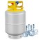 FAHKNS Recovery Tank Reusable Cylinder Can 50 lb Double Valve HVAC Tank 14 SAE Y Valve LiquidVapor Reclaim Tank Gray Yellow Large Capacity Without Float Switch Refrigerant Recovery Cylinder Tank