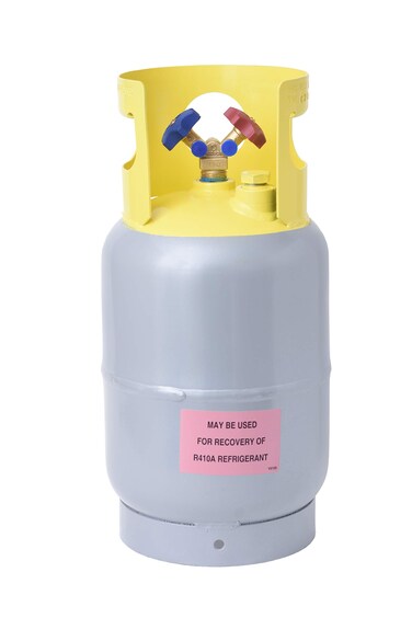 Flame King Refrigerant Recovery Cylinder Tank  Reusable  DOT Compliant  YValve LiquidVapor  30 LB Pound Gray