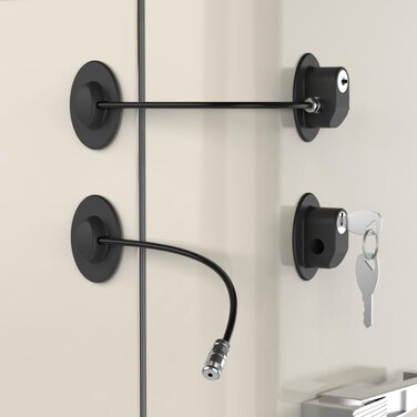 REZIPO Refrigerator Door Black Locks with 4 Keys Pack of 2