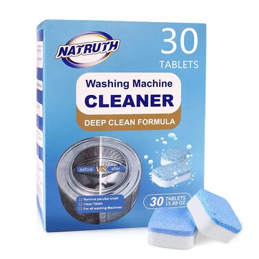 NATRUTH Washing Machine Cleaner Descaler 30 Pack Deep Cleaning Washer cleaner Tablets For HE Front Loader  Top Load Washer