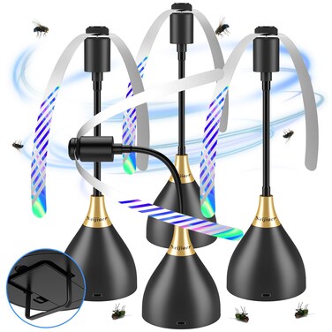 Neijiaer Fly Fans for Tables Effective Fly Repellent Fan Keeps Flies Away with Soft Blades USB or Batteries Powered Portable Fly Fan for Picnic BBQ Party 4 Pack