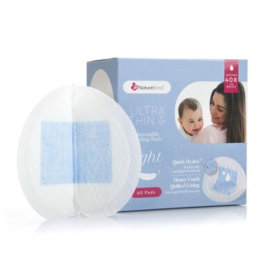 NatureBond Disposable Nursing Pads Ultra Thin Breastfeeding Breast Pads Light Contoured and Highly Absorbent Highest AbsorbencyThinness Ratio 1mm 60pcs