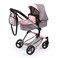 Bayer Design Neo Vario 18433AA Butterfly Combination Dolls Pram with Changing Bag and Shopping Basket Convertible into a Sports Pram HeightAdjustable Grey Denim Look Pink Butterfly 52 cm