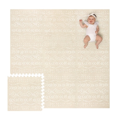 Lillefolk Baby Foam Play Mat  Baby Play Mat Floor Tiles for Kids Puzzle Piece Floor Mat  Foam Baby Mat for Floor Play Mats  Babies  Toddlers Non Toxic Play Mat for Baby Tummy Time Mat 6x6ft Beige