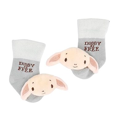 Kids Preferred Harry Potter Dobby Baby Infant Rattle Socks with Dobby Plush Rattle and Dobby is Free  Soft Baby Sock Feet Rattles Encourage Leaning Development Newborn to 9 Months