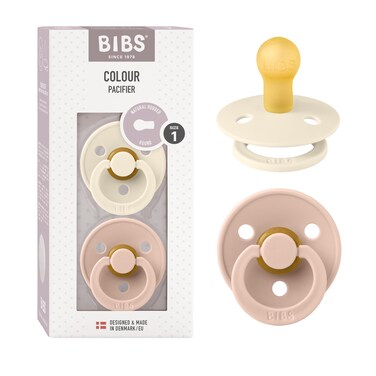 Bibs Pacifier Size 1  Baby 06M 2pcs  IvoryBlush