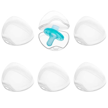LANEYLI Pacifier Case Pacifier Holder Case Pacifier Clip Binky Holder Case Pacifier Box Pacifier Accessories 6 Pack Transparent