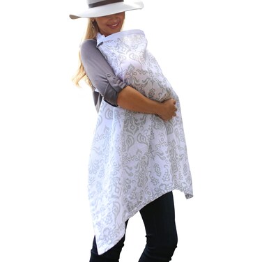 Bebe au Lait Premium Muslin Nursing Cover Lightweight and Breathable Open Neckline One Size Fits All  Atherton