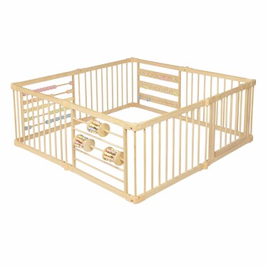 ZETY BABY Wooden Playpen Extra Large for Toddlers and Babies  810 Wood Playpen Panels  Foldable playpen  Adjustable playpen  Wooden Foldable playpen  Extra Large playpen Play gate