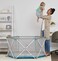 Regalo My Portable Play Yard Deluxe with Removable Pad Indoor and Outdoor Bonus Kit Aqua 6Panel