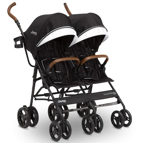 Delta Children Jeep PowerGlyde Plus Side x Side Double Stroller by Black